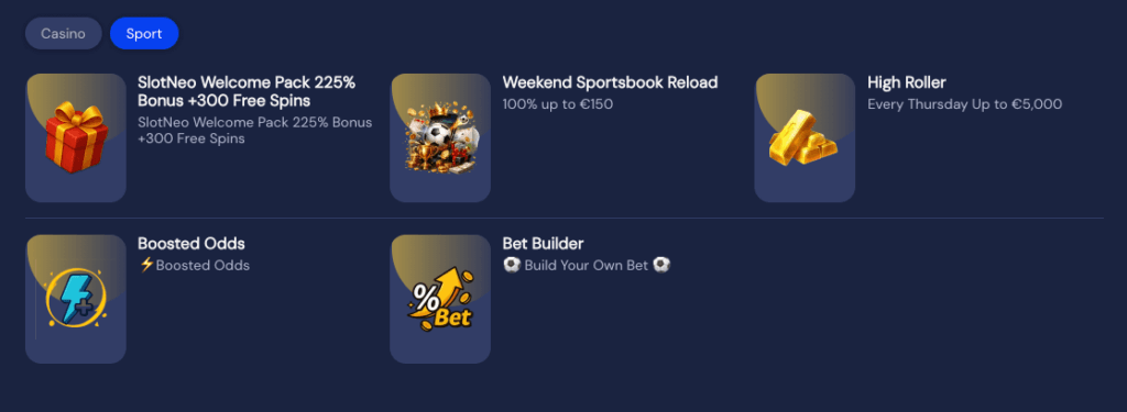 sports bonuses at slotneo